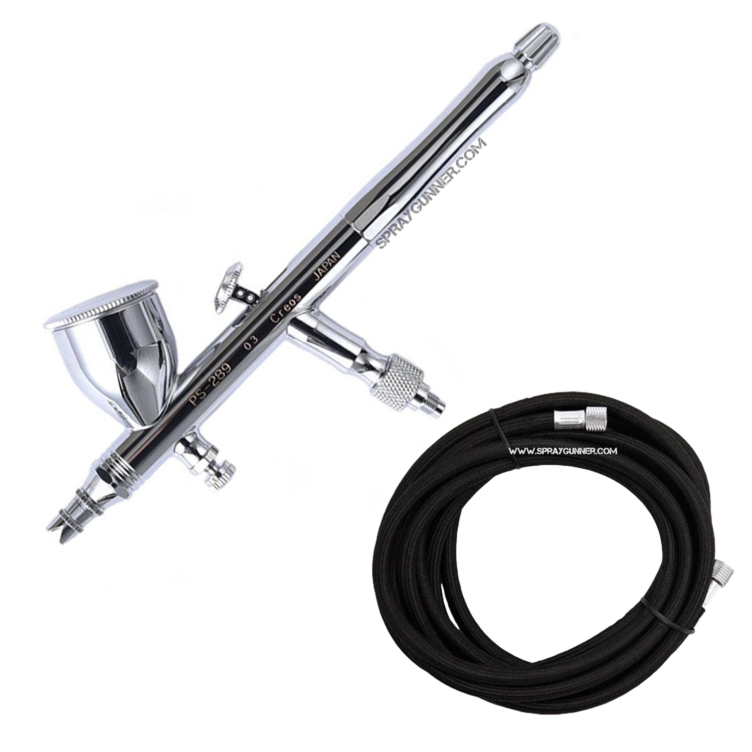 Used GSI Creos Mr. Airbrush Procon Boy PS-289 0.3mm Platinum GSI Creos Mr. Hobby at SprayGunner
