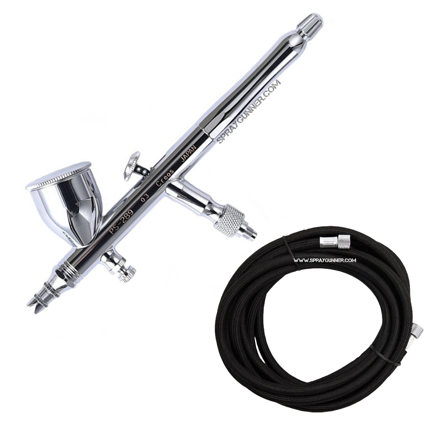 Used GSI Creos Mr. Airbrush Procon Boy PS-289 0.3mm Platinum GSI Creos Mr. Hobby