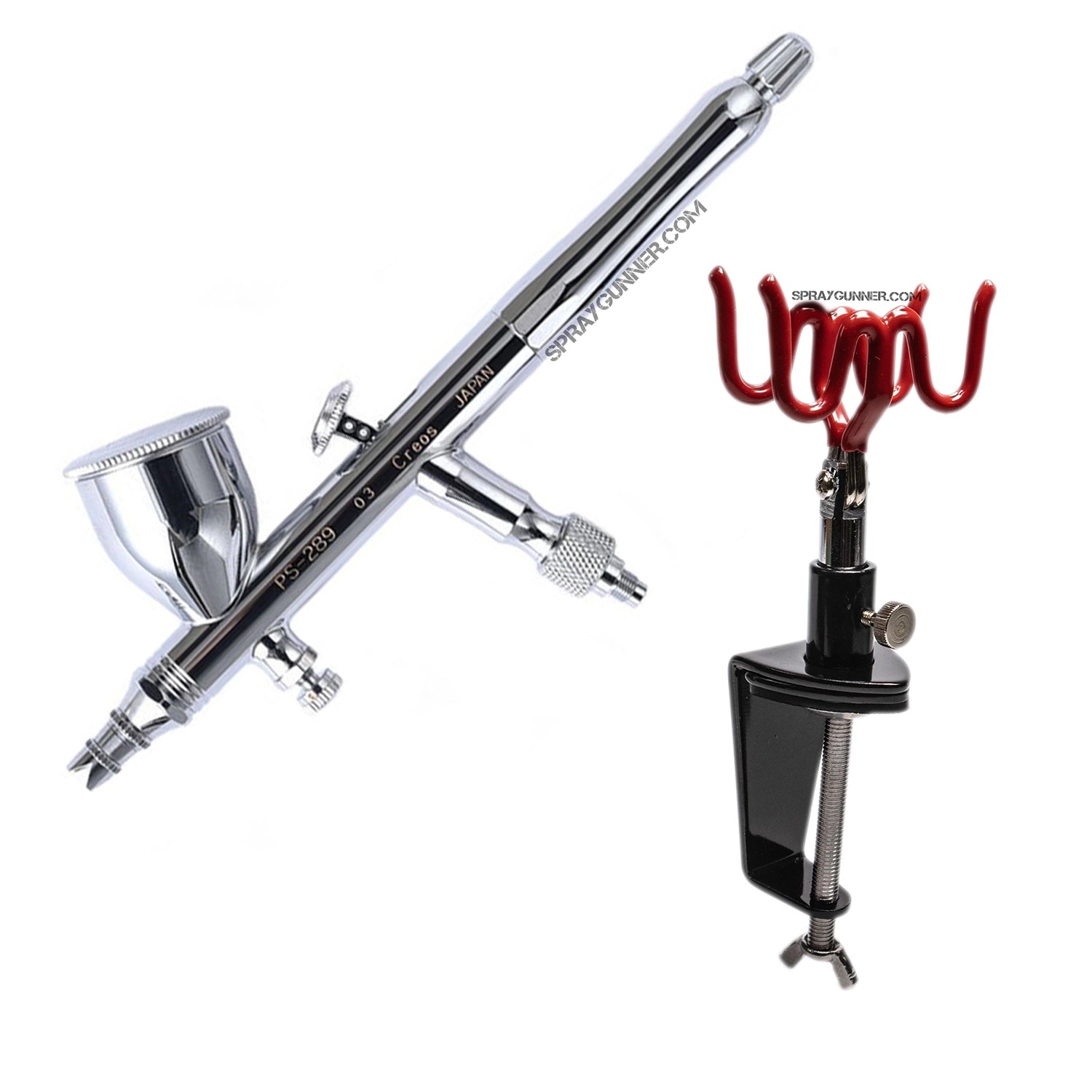 Used GSI Creos Mr. Airbrush Procon Boy PS-289 0.3mm Platinum GSI Creos Mr. Hobby