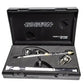 Harder & Steenbeck CRPlus 2in1 airbrush set in a black protective case, featuring precision components for high-quality airbrushing performance.