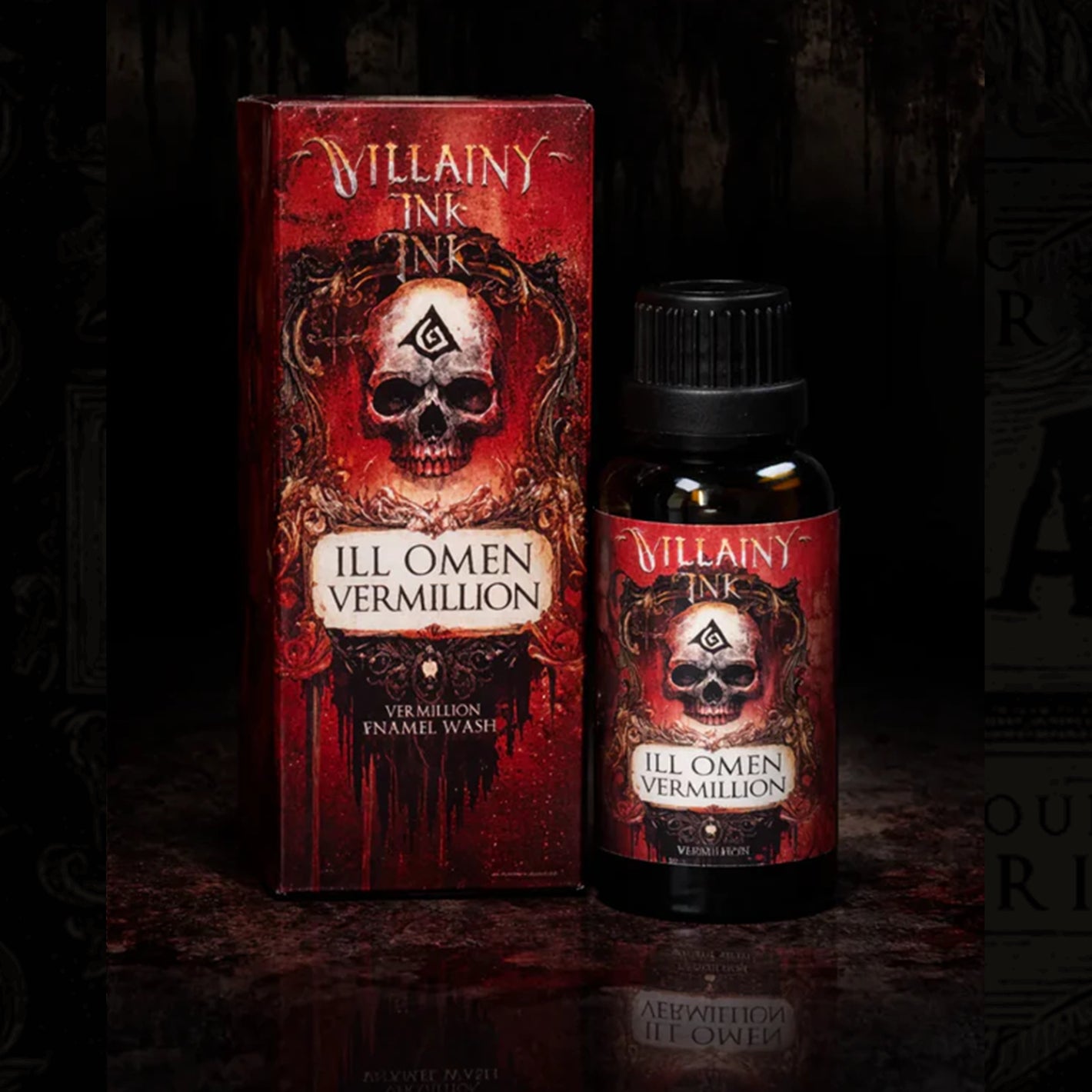 Villainy Ink Enamel Wash: Ill Omen Vermillion (30mL)