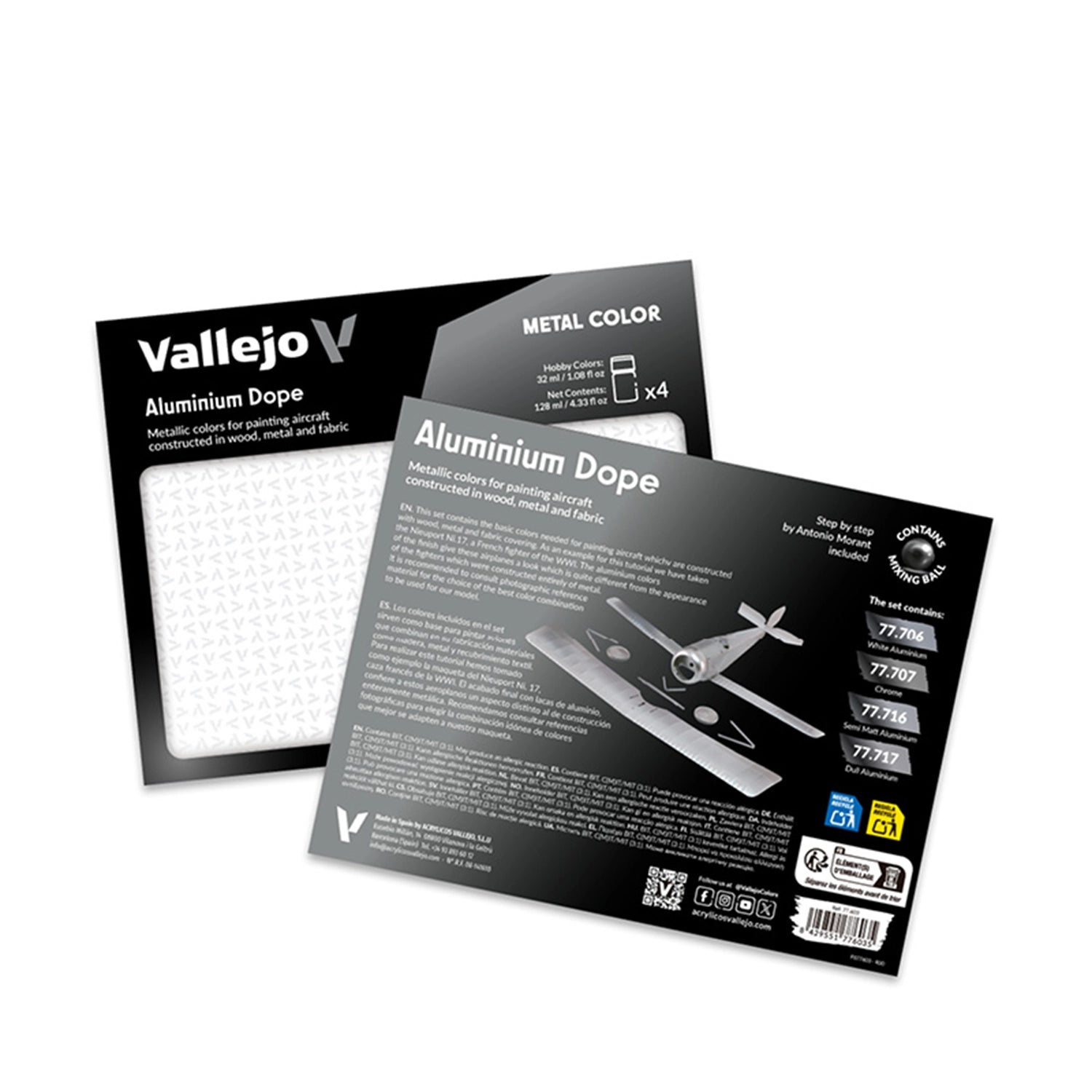 Vallejo Metal Color Aluminium Dope Set Vallejo at SprayGunner