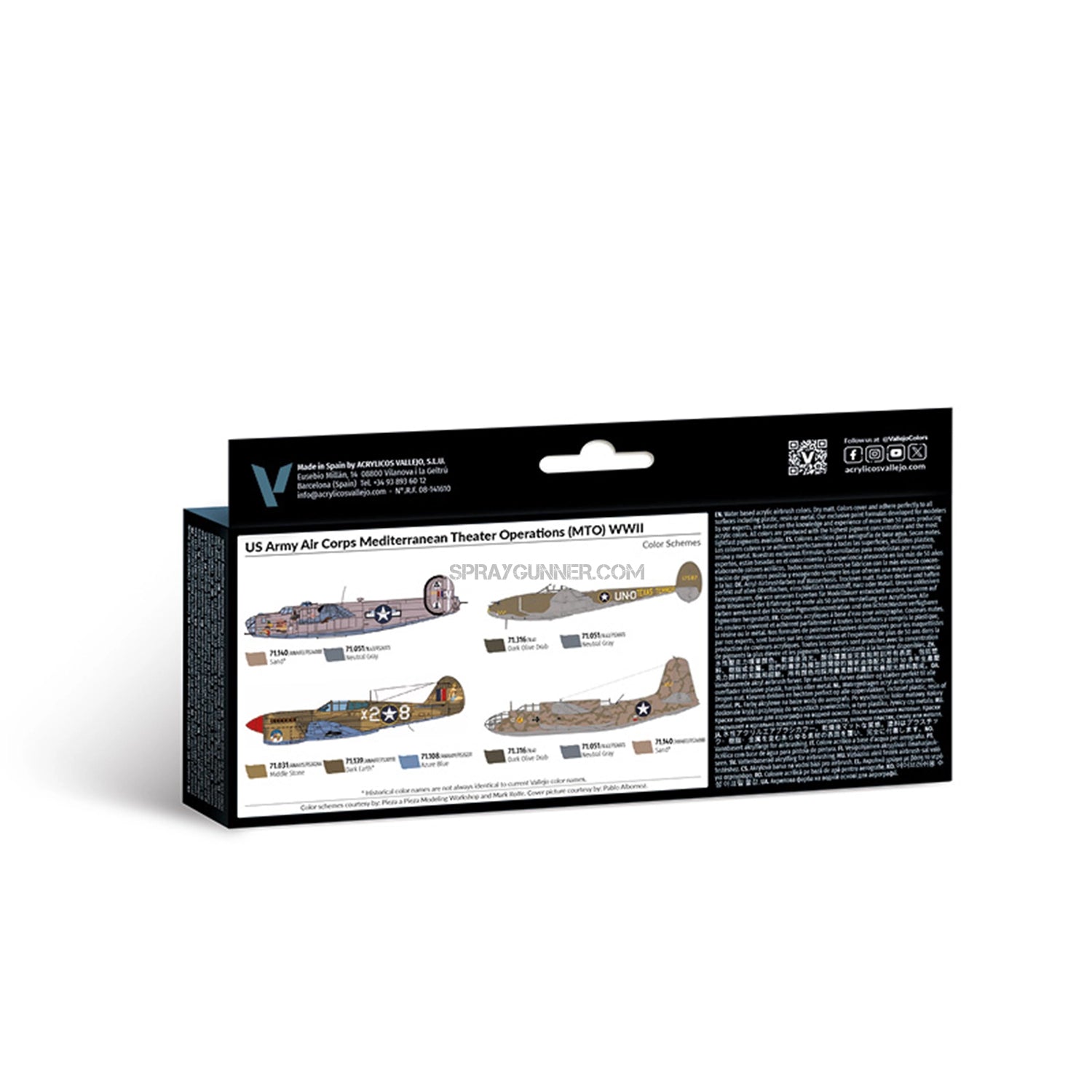 Vallejo Model Air Set: US Army Air Corps Mediterranean Theater Operations (MTO) WWII Vallejo at SprayGunner