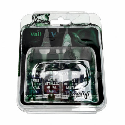 Vallejo True Metallic Metal Dusken Green Paint Set 4 × 18 mL – Discounted
