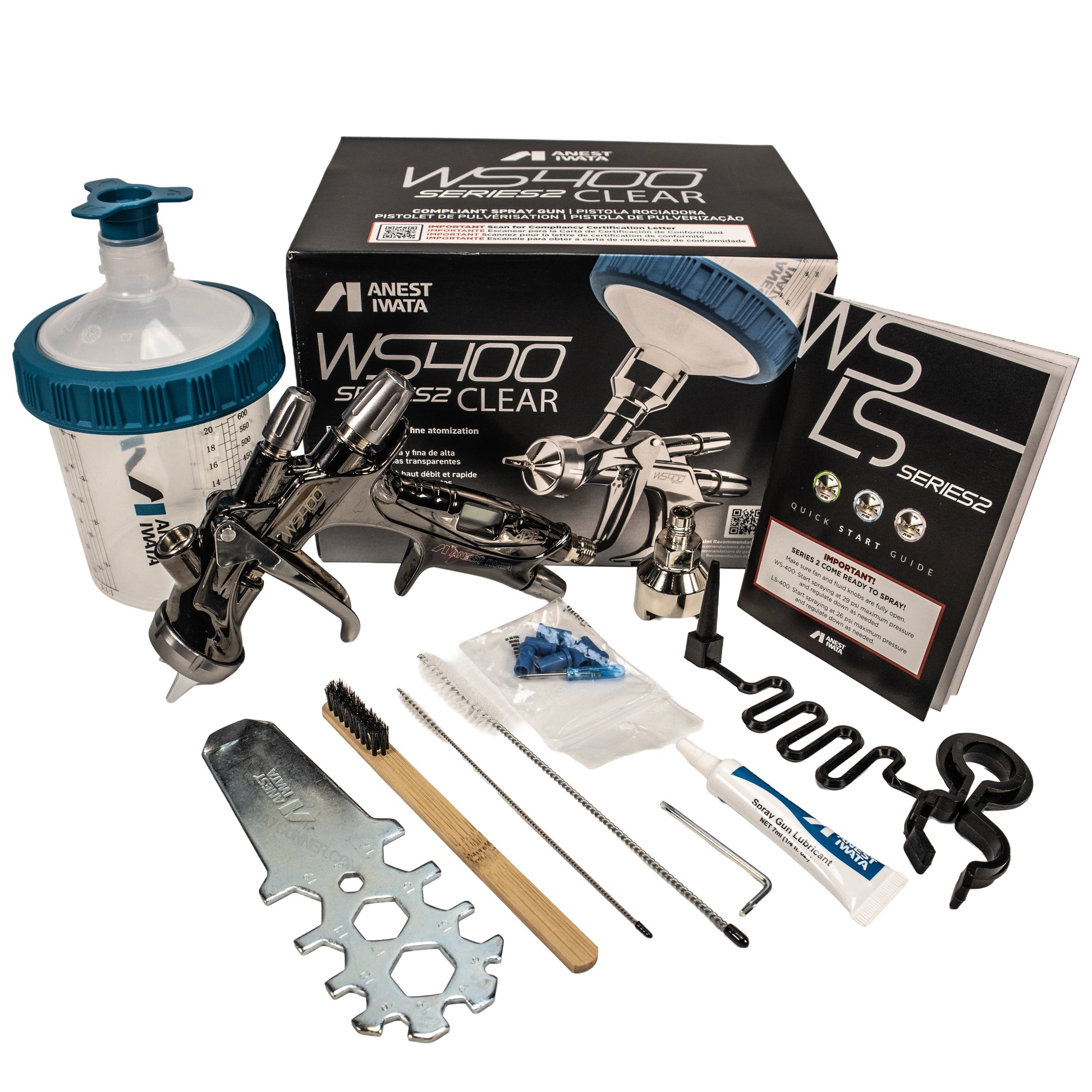 Open Box Anest Iwata WS-400 Series 2 Clear Digital Spray Gun Eco Set (Supernova Replacement) Comes with Metal Cup 1.2HD Anest Iwata at SprayGunner