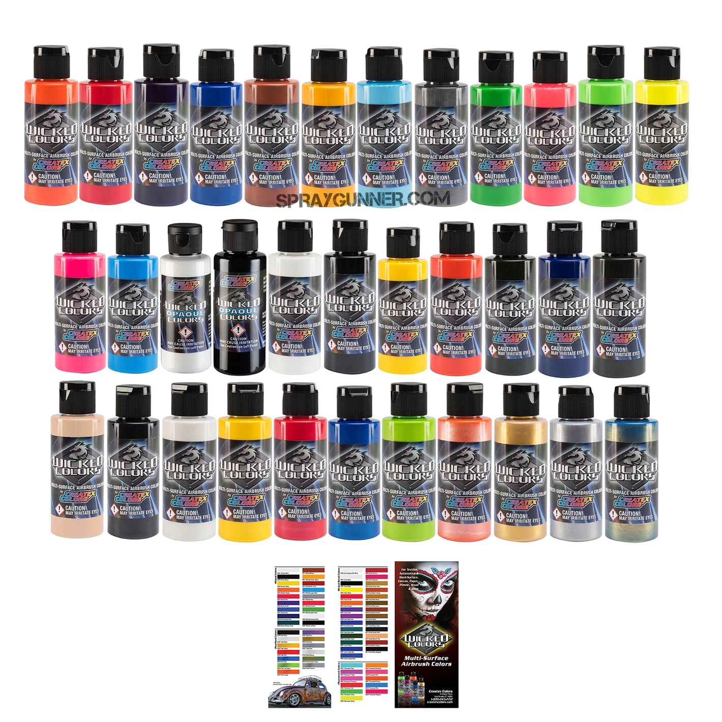 Createx Wicked Paints 35 Color Set - SprayGunner