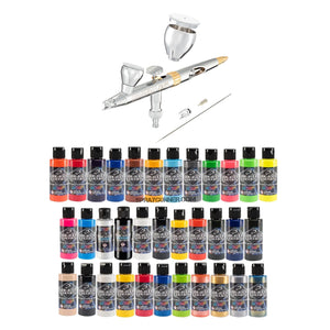 Createx Wicked 35 Colors Set + 2024 Harder & Steenbeck Airbrush Bundle