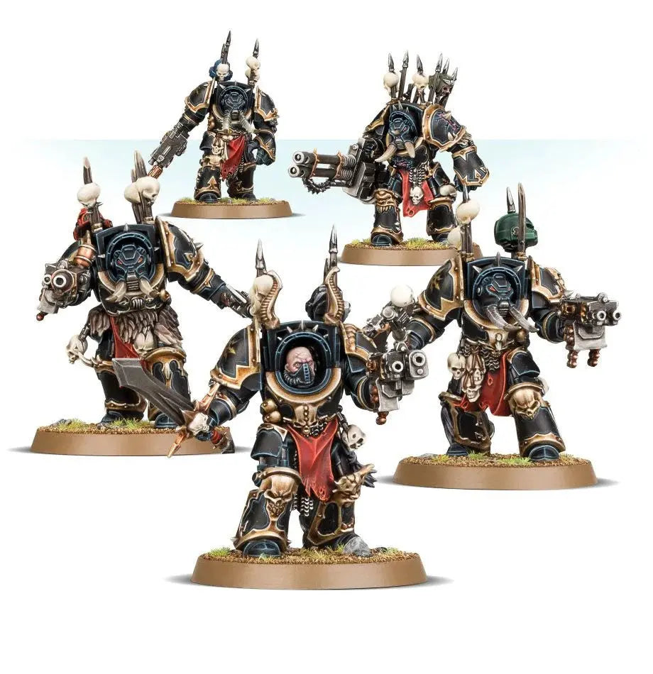 Squad De Marines Del Caos De Warhammer 40K - 10 Figuras Tácticas Con Cañón De Plasma ¡Listas Para Pintar!