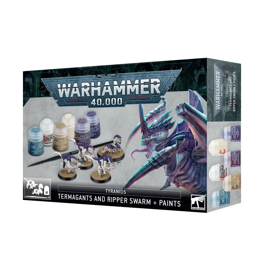 Warhammer 40k Tyranids: Termagants and Ripper Swarm + Paints Set - SprayGunner