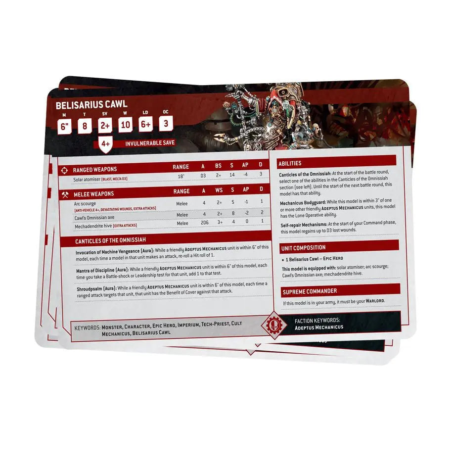 Warhammer 40k: Adeptus Mechanicus: Datasheet cards Games Workshop