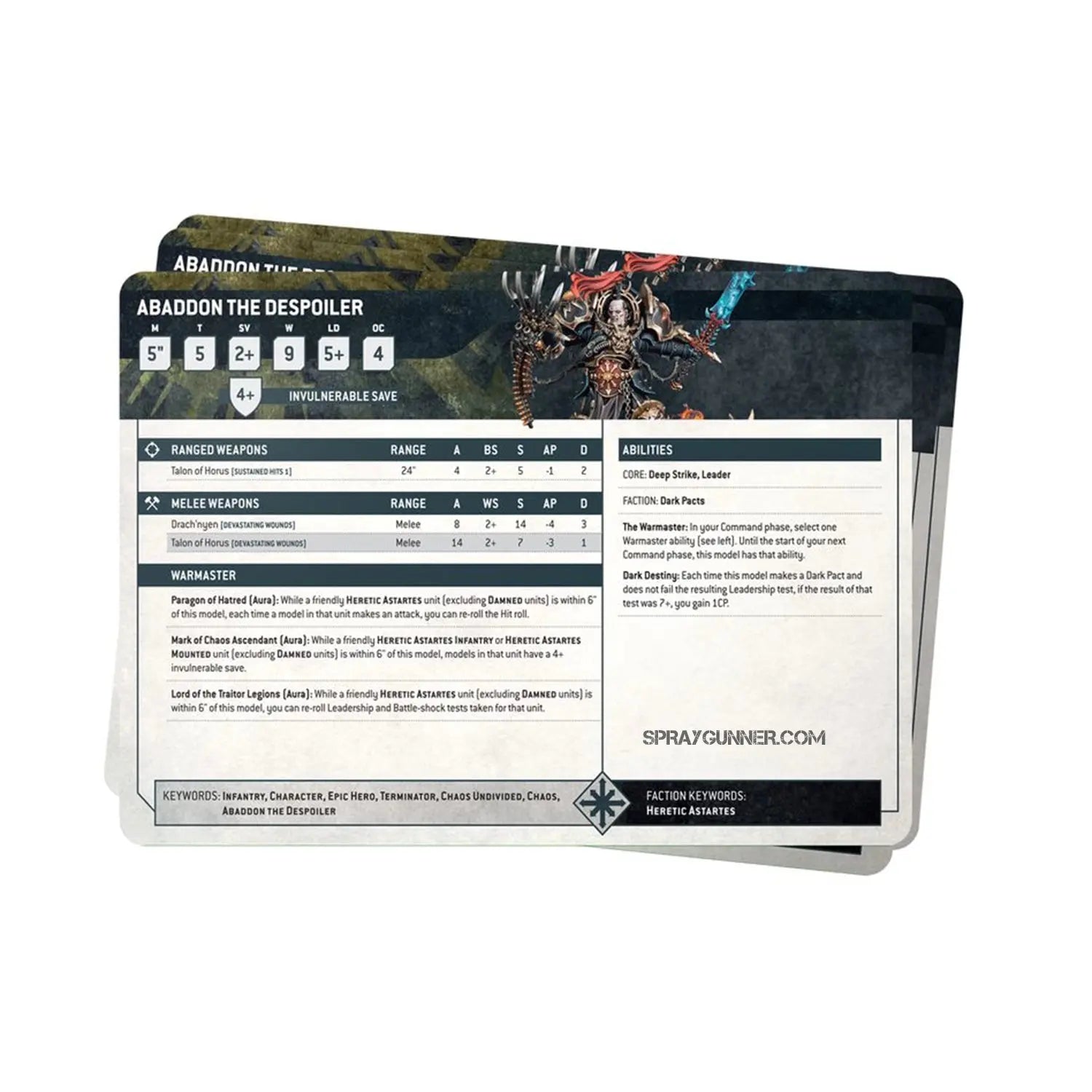 Warhammer 40k: Chaos Space Marines: Datasheet cards - SprayGunner