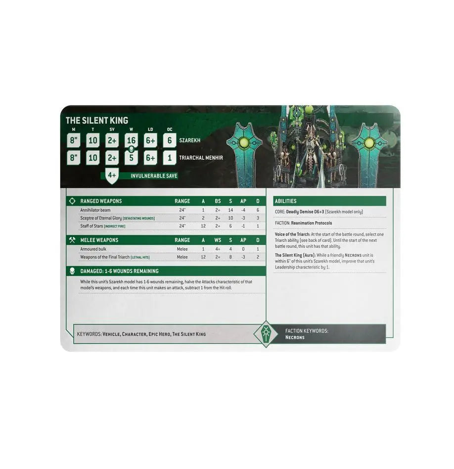 Warhammer 40k: Necrons: Datasheet cards Games Workshop