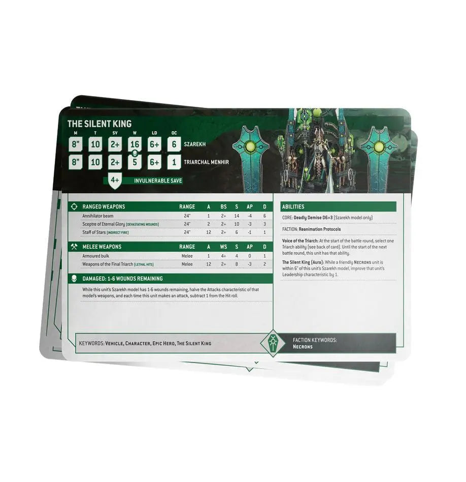 Warhammer 40k: Necrons: Datasheet cards Games Workshop