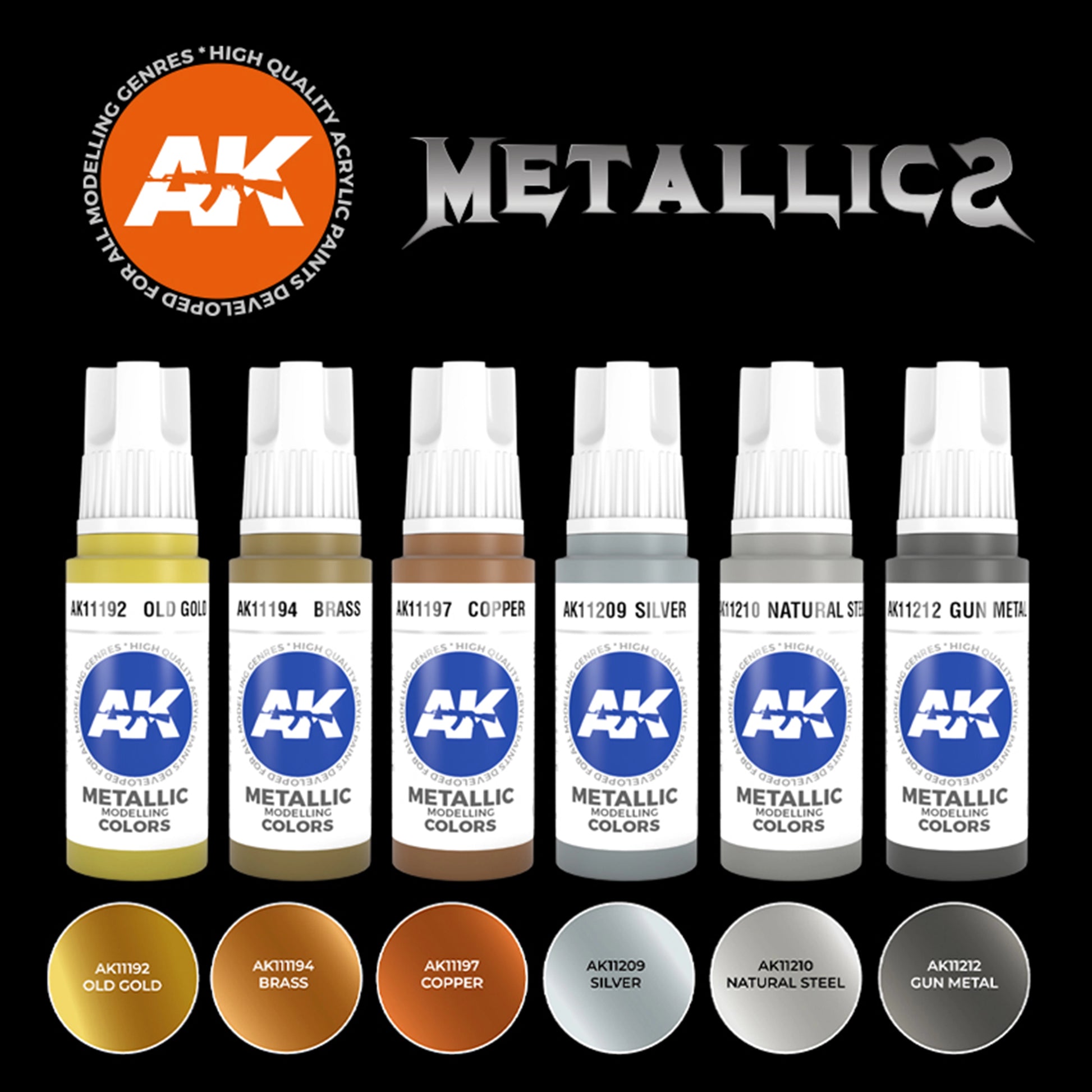 AK Interactive Metallics Colors Set (x6) AK Interactive Metallics Colors Set (x6)