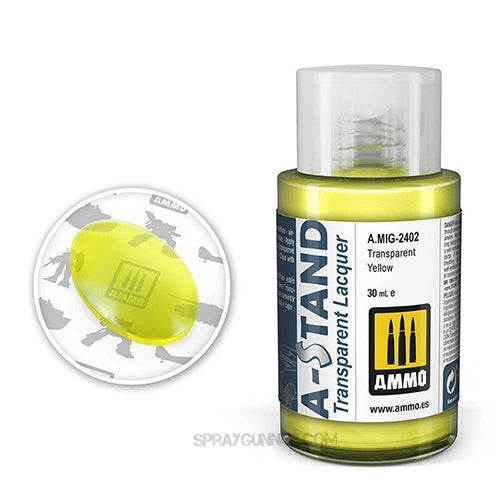 A-STAND Lacquer Transparent Yellow AMMO by Mig Jimenez