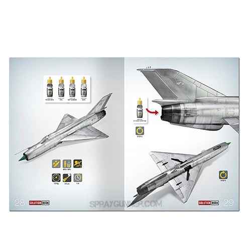 AMMO by MIG Publications - How To Paint Bare Metal Aircraft Solution Book (Multilingual) AMMO by Mig Jimenez