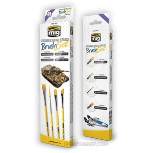 AMMO by MIG Brush Sets - Streaking and Vertical Surfaces Brush Set