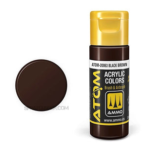ATOM Acrylic Colors: Black Brown AMMO by Mig Jimenez