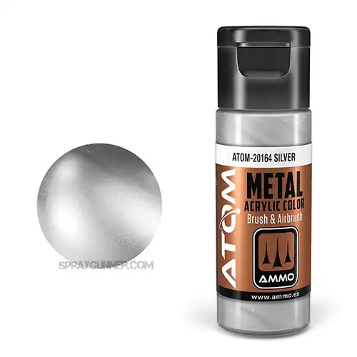 ATOM Acrylic Colors: METALLIC Silver AMMO by Mig Jimenez