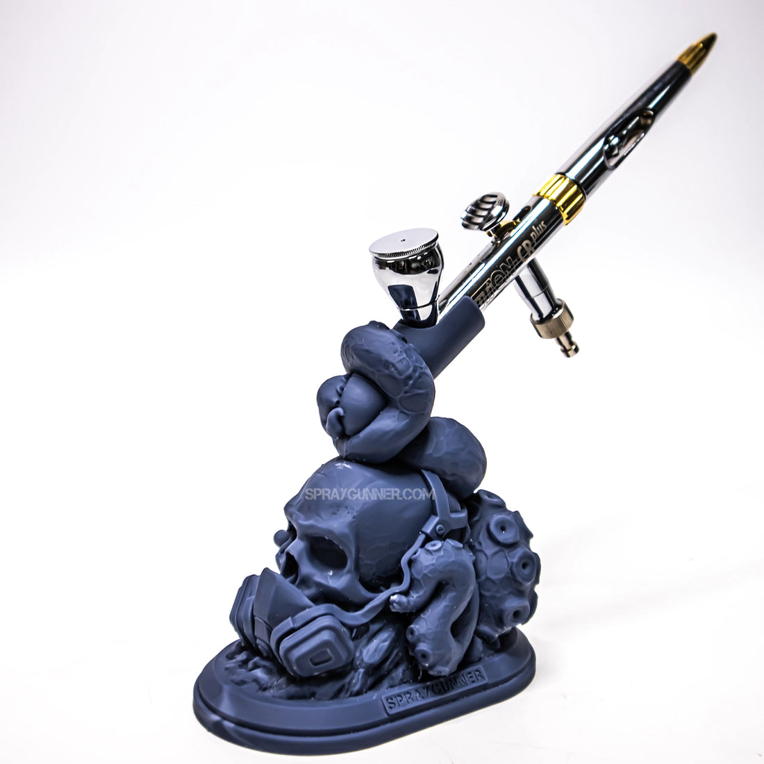 Skull Airbrush Display Stand airbrush holder - SprayGunner