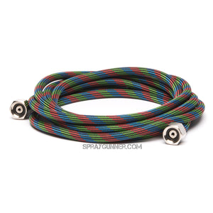 Iwata 10' Braided Nylon Air Hose with Two 1/4" Fittings