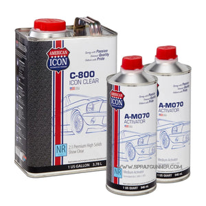 American ICON C-800 2K Clear Coat Professional Kit + Z-GUN and Cups