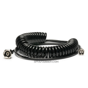 Iwata 10' Cobra Coil Airbrush Hose with Iwata Airbrush Fitting and 1/4" Compressor Fitting