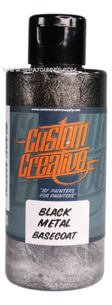 Custom Creative Paints Black Metallic 150ml 5oz BCSM-BK-150