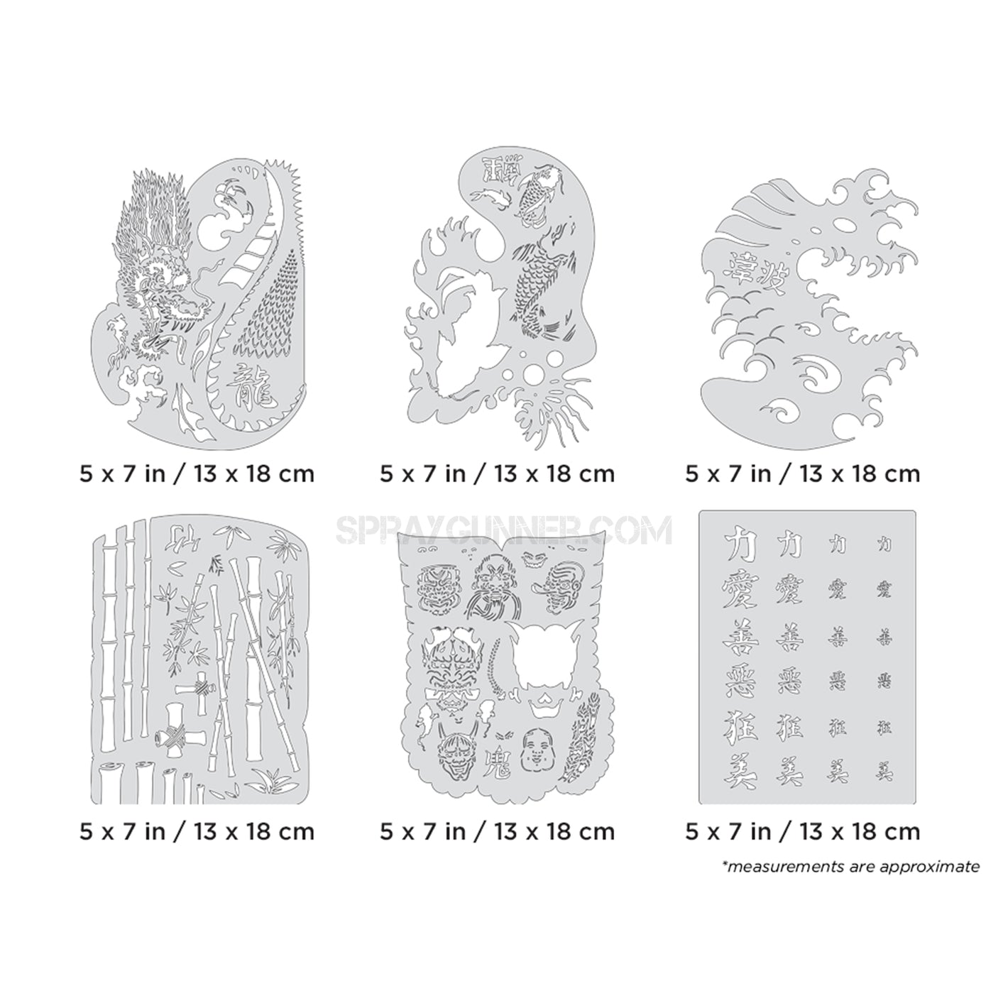 Artool Kanji Master Mini Series Set Freehand Airbrush Template by Dennis Mathewson Artool