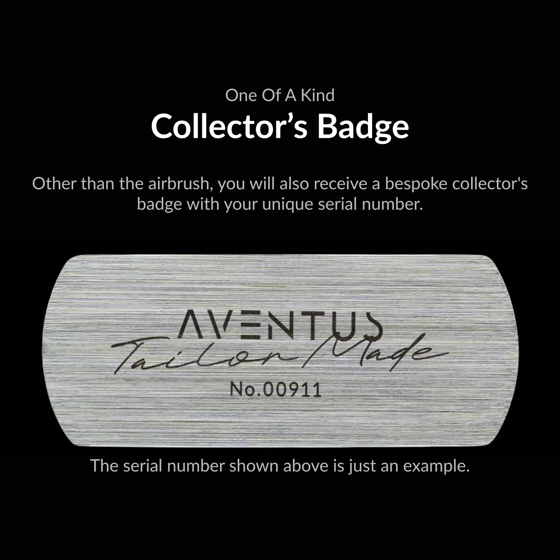 Gaahleri Aventus Tailor Made Edition collector’s badge displaying unique engraved serial number for authenticity.