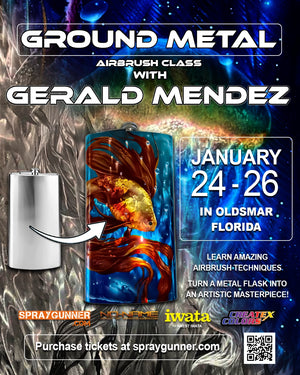 Airbrush workshop with Gerald Mendez - "Ground Metal Flask"