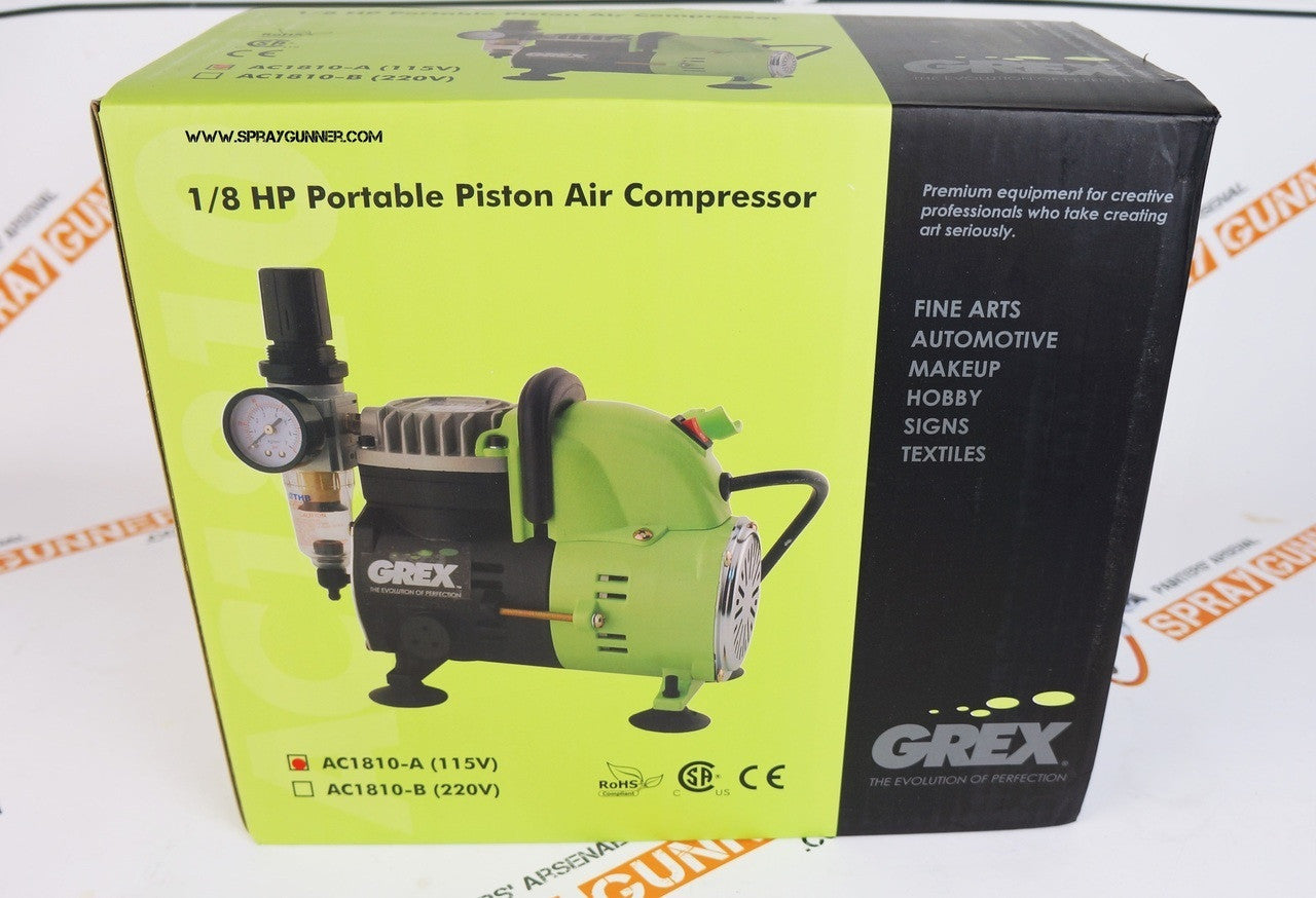 Grex 1/8 HP Portable Piston Air Compressor AC1810-A Grex Airbrush