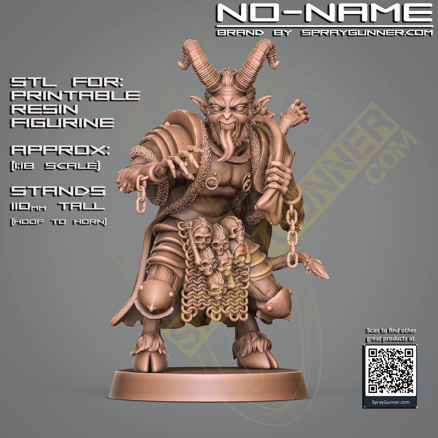STL 3D file Print Krampus EX Size: 110mm Figure | Trench Crusade Proxy