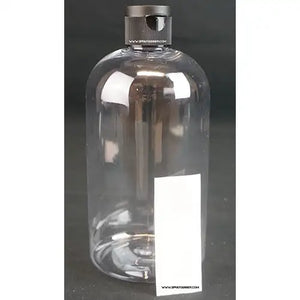 Plastic Bottle with Black Ribbed Snap Cap and Storage Label 16oz NO-NAME brand