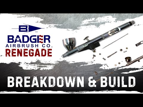 Badger Renegade Krome airbrush breakdown with all parts exposed for reassembly