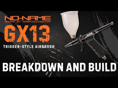NO-NAME GX13 “Mini Minigun” airbrush breakdown with all parts exposed and full reassembly