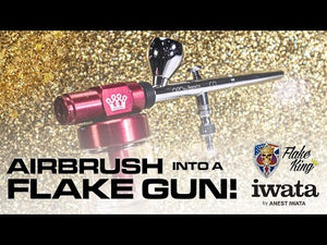 Customizing with dry metal flake using a Flake King 500 attachment on an Iwata NEO CN gravity feed airbrush.