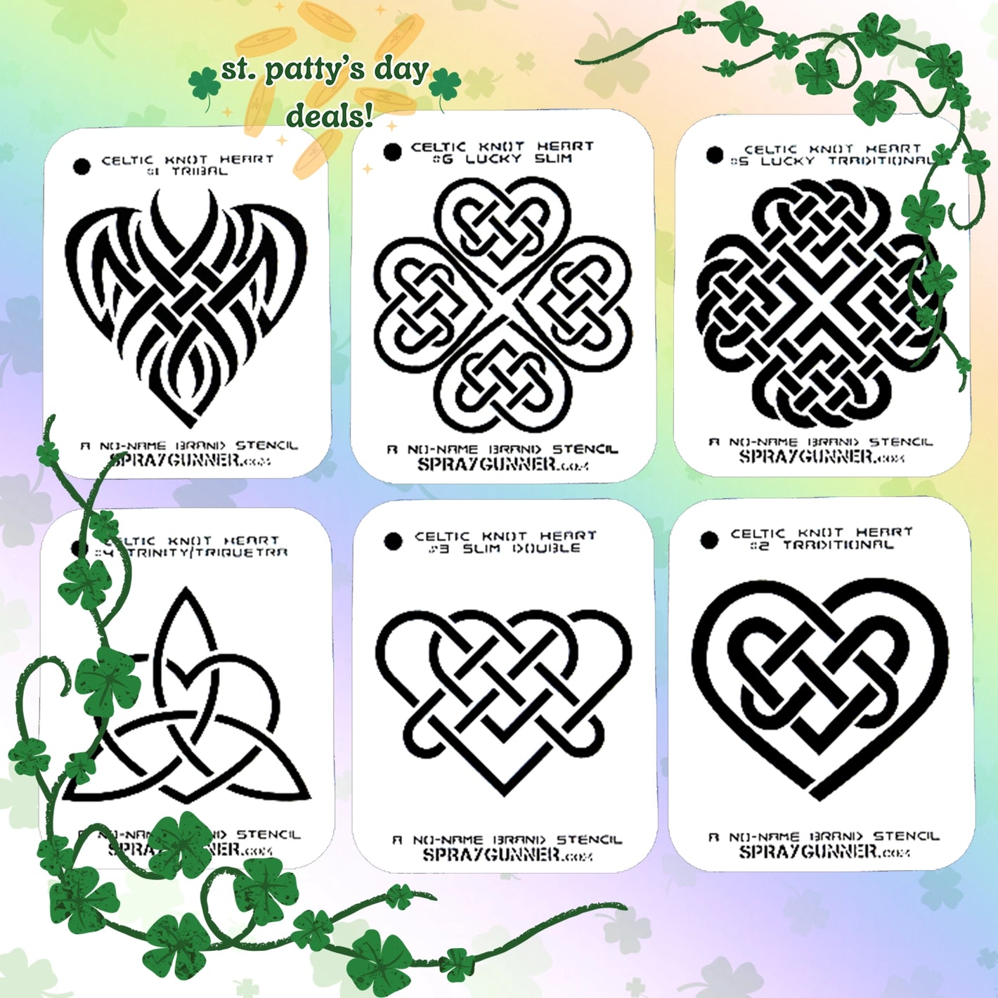 NO-NAME Brand Celtic Heart Stencils (Large)