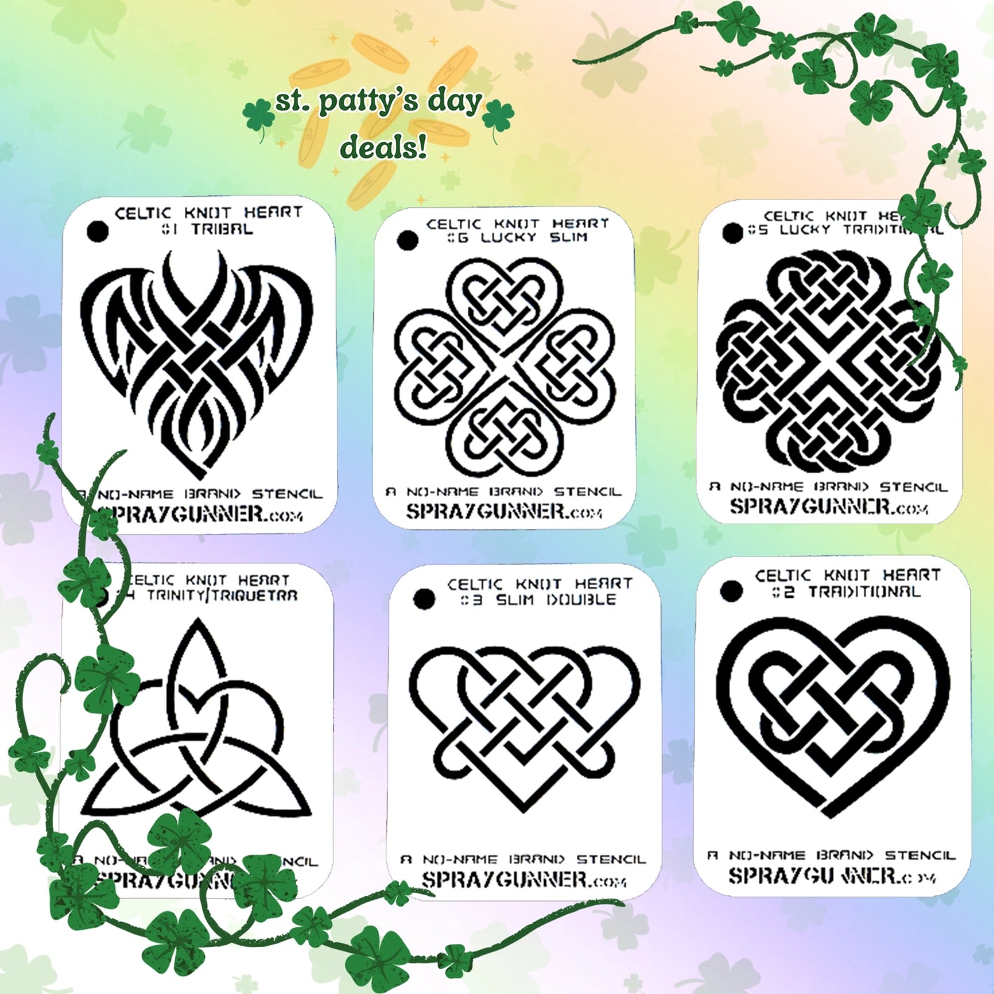 NO-NAME Brand Celtic Heart Stencils (Medium)