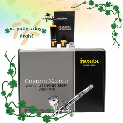 Iwata Custom Micron Takumi Side Feed Dual Action Airbrush with Cordless Compressor Bundle