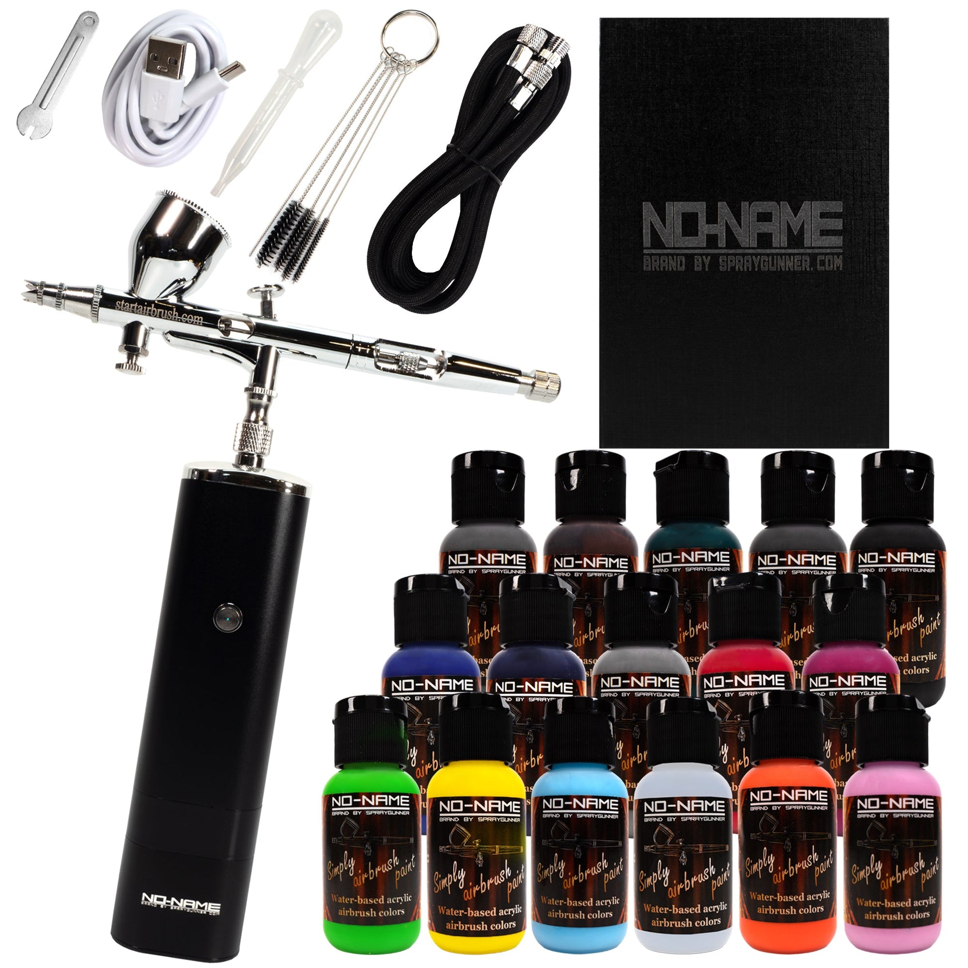 Beginner Cordless Airbrush Kit with Compressor & Acrylic Airbrush Paints by NO-NAME Brand NO-NAME brand