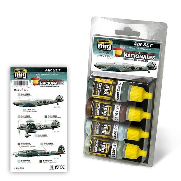 AMMO by MIG Acrylic Sets - SPANISH CIVIL WAR - NATIONALISTS AIRCRAFTS SET AMIG7226 AMMO by MIG