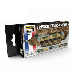 AMMO by MIG Acrylic Sets- WW I and WW II FRENCH CAMOUFLAGE COLORS AMIG7110 AMMO by MIG