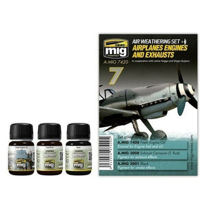 AMMO by MIG Aircraft Panel Line Wash Sets Airplane Engines and Exhausts AMIG7420 AMMO by MIG
