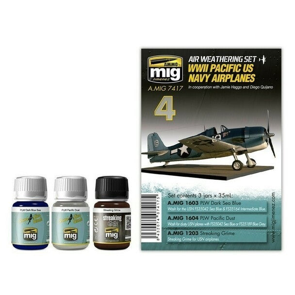 AMMO by MIG Aircraft Panel Line Wash Sets WWII Pacific US Navy Airplanes AMIG7417 AMMO by MIG