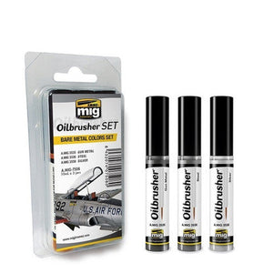 AMMO by MIG Oilbrusher BARE METAL COLORS SET
