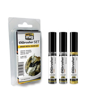AMMO by MIG Oilbrusher BRIGHT METAL COLORS SET AMIG7507 AMMO by MIG