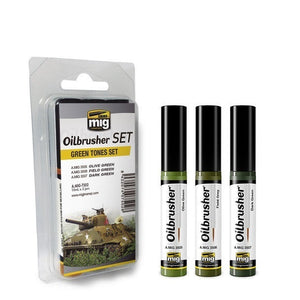 AMMO by MIG Oilbrusher GREEN TONES SET AMIG7502 AMMO by MIG