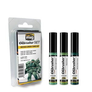AMMO by MIG Oilbrusher MECHAS GREEN TONES SET AMIG7509 AMMO by MIG