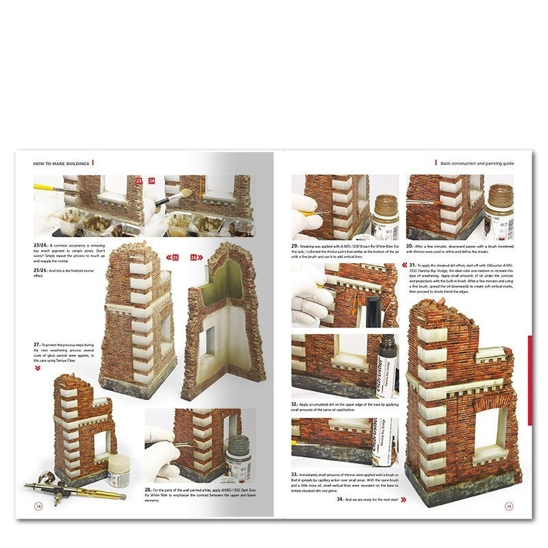 AMMO by MIG Publications - HOW TO MAKE BUILDINGS BASIC CONSTRUCTION AND PAINTING GUIDE English AMIG6135 AMMO by MIG